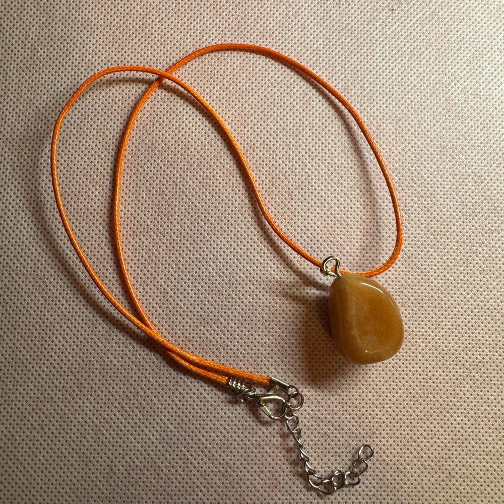 Orange Stone Pendant Necklace
